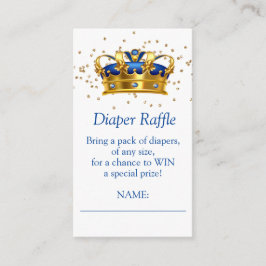 Cartão De Informações Príncipe Royal Blue Dourado Elefante Fralda Raffle