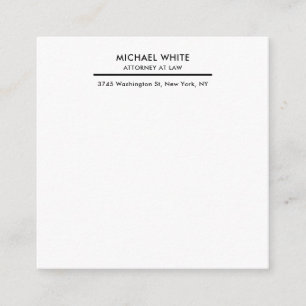 Cartão De Informações Procurador-Geral da Lei Profissional Minimalista