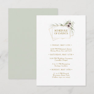 Cartão De Informações Programação Geométrica Dourada de Eventos do Eu