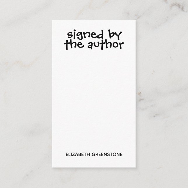 Cartão De Informações Promocional Assinado pelo Indicador do Autor (Frente)