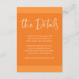 Cartão De Informações Proposta moderna | Detalhes do Casamento de Papaya