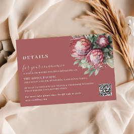 Cartão De Informações Protea Floral Nativa Aquarela Botânica Boho