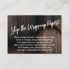 Cartão De Informações Pule o Papel de Embrulho! Letra à Mão em Barril de