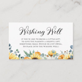 Cartão De Informações Pumpkin de aquarela e Sunflower Baby Wishing well