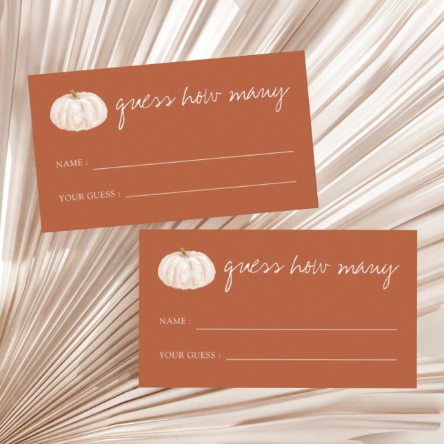Cartão De Informações Pumpkin Fall Chá de fraldas Adivinha Quantos (Criador carregado)