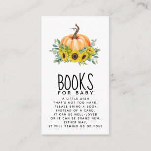 Cartão De Informações Pumpkin Fall Chá de fraldas Books para Bebê