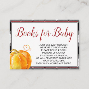 Cartão De Informações Pumpkin Fall Chá de fraldas Books para Bebê