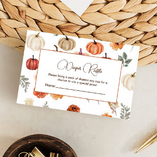 Cartão De Informações Pumpkin Fall Chá de fraldas Raffle