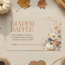 Pumpkin Fall Floral Chá de fraldas Raffle