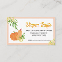 Pumpkin Fall Floral Watercolor Fralda Raffle