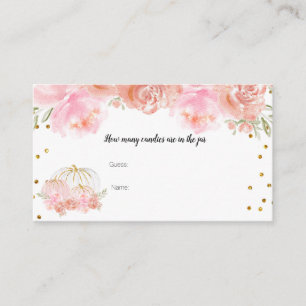 Cartão De Informações Pumpkin Floral Quantos Candies na Placa de Boião