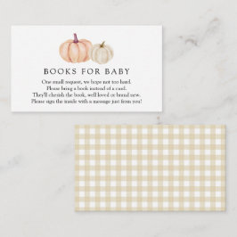 Cartão De Informações Pumpkin Gingham Livros para Receptáculo