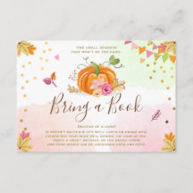 Pumpkin Traga o livro outono Chá de fraldas rosa