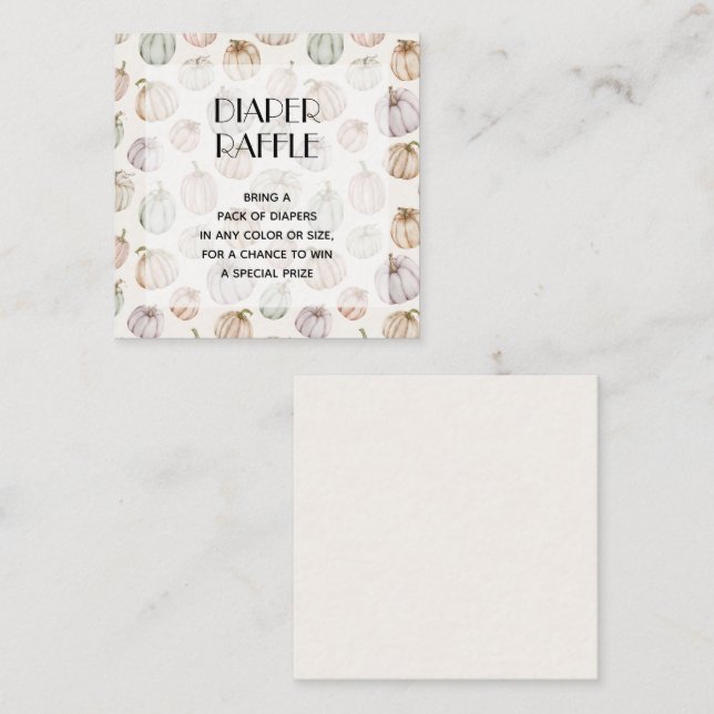 Cartão De Informações Pumpkins Fralda Raffle (Frente/Verso)