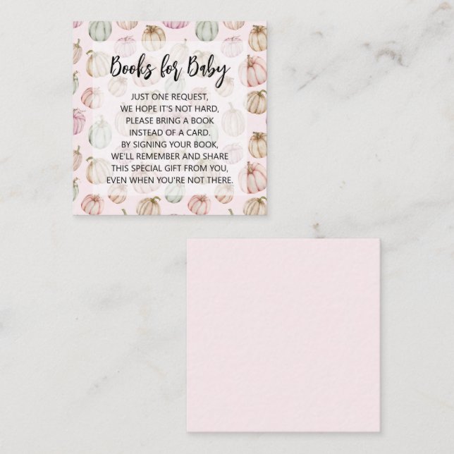 Cartão De Informações Pumpkins Girl Baby Book (Frente/Verso)