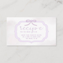 Purple Bow Watercolor Bridal Shower Recipe