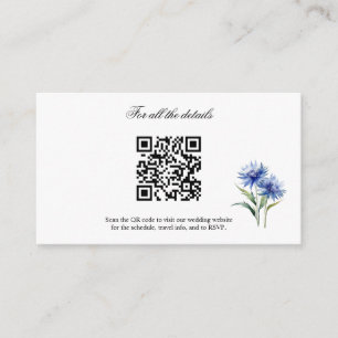 Cartão De Informações Purple Watercolor Cornflower WIldflower Wedding Al