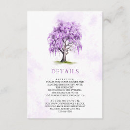 Cartão De Informações Purple Wisteria Floral Tree Wedding Details