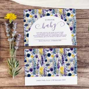 Cartão De Informações Púrpura Amarelo-Vidro Livros de Flores Selvagens p