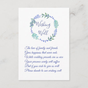 Cartão De Informações Púrpura Primavera Floral Wreath Wishing Bem-Vindo