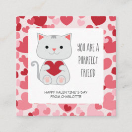 Cartão De Informações Purrfect Friend Cat Classroom Valentine
