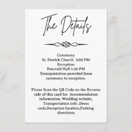 Cartão De Informações QR Code Celtic Knotwork Arrow Wedding Details 