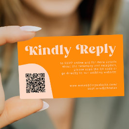 Cartão De Informações QR Code retro wedding budget online RSVP