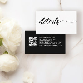 Cartão De Informações QR code website Mensagem de detalhes do casamento 