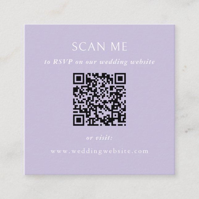 Cartão De Informações QR Code Wedding Website (Frente)