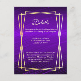 Cartão De Informações Quadro Dourado Roxo Moderno