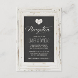 Cartão De Informações Quadro Rústico Branco Recepção de Casamento com Gi