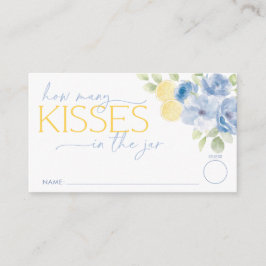 Cartão De Informações Quantos beijos Blue Lemon Bridal Shower
