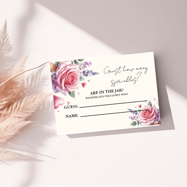 Cartão De Informações Quantos confeitos no jogo de baby shower do pote (Criador carregado)