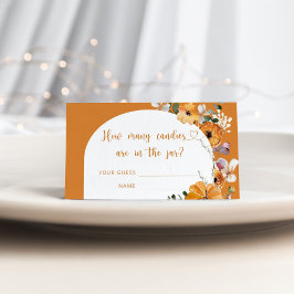 Cartão De Informações Quantos doces caem as abóbora florais