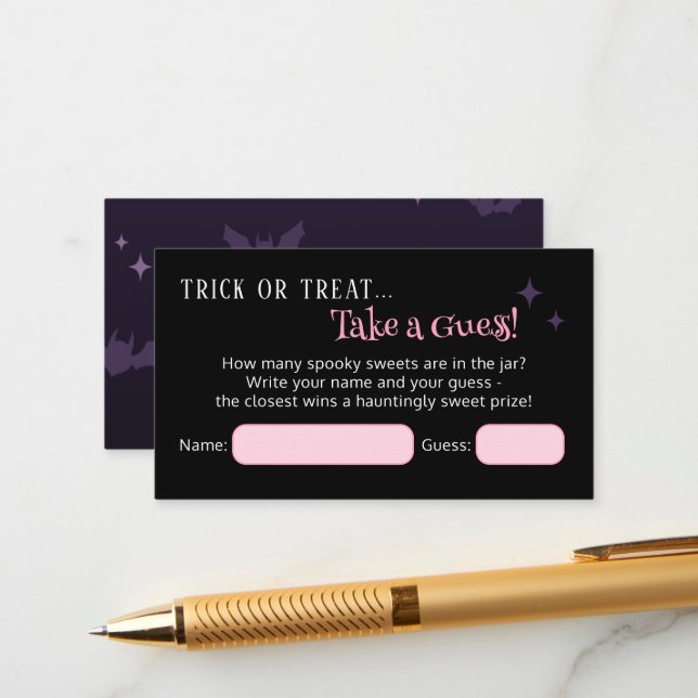 Cartão De Informações Quantos Doces Jogo de Chá de Bebê de Halloween (Frente/Verso In Situ)