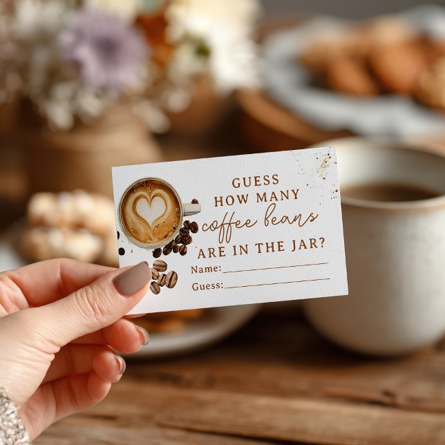 Cartão De Informações Quantos grãos de café são Chá de fraldas confortáv (Modern Fall How many coffee beans cozy Baby Shower Enclosure Card)