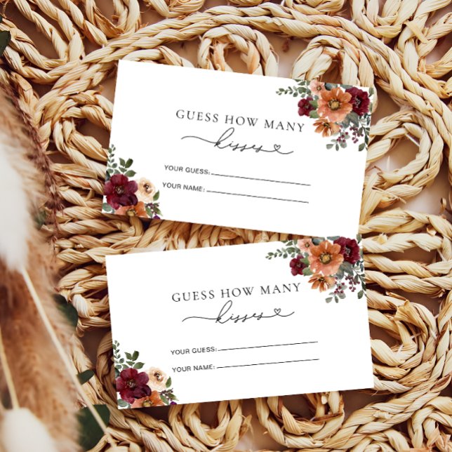 Cartão De Informações Quantos Kisses Jogo de Brida Querem (Criador carregado)