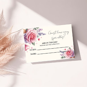 Cartão De Informações Quantos SPrinkles No Jogo do Chá de fraldas Jar