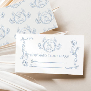 Cartão De Informações Quantos ursos de pelúcia Vintagem do Toile