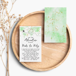 Cartão De Informações "Que A Aventura Comece!" Chá de fraldas de Mapa vi