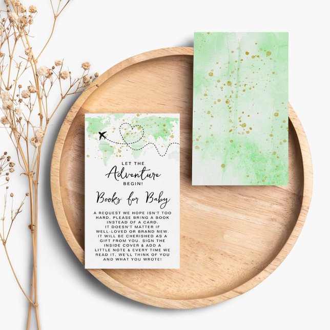 Cartão De Informações "Que A Aventura Comece!" Chá de fraldas de Mapa vi (Criador carregado)