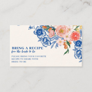 Cartão De Informações Que Mais Chá de panela floral Compartilha Uma Rece