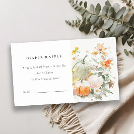 Cartão De Informações Queda Fralda de abóbora de flor selvagem Chá de fr