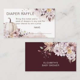 Cartão De Informações Queda na fralda pastel de chá de fraldas