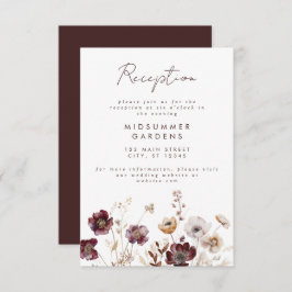 Cartão De Informações Queda Recepção de casamento Floral