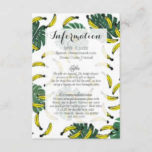 Cartão De Informações Queijos suíços de aquarelas e bananas