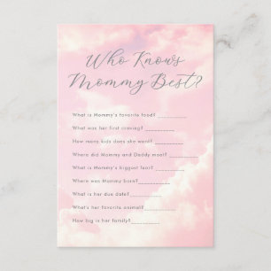 Cartão De Informações Quem Conhece A Melhor Mamãe Da Nuvem Nove, Chá de