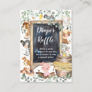 Cartão De Informações Quic Farm Animal Barnyard Fralda verde Raffle 