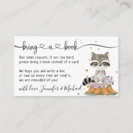 Cartão De Informações Raccoon Traga um Livro