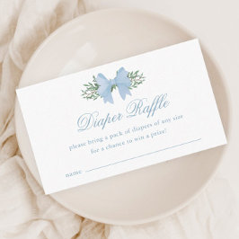 Cartão De Informações Raffle Chá de fraldas Arco Azul Elegante